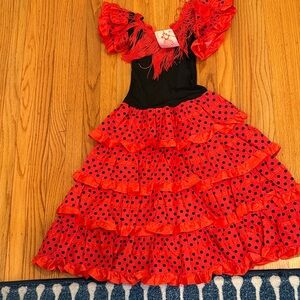 NWT Kids Red Polka Dot Flamenco Dress from Spain